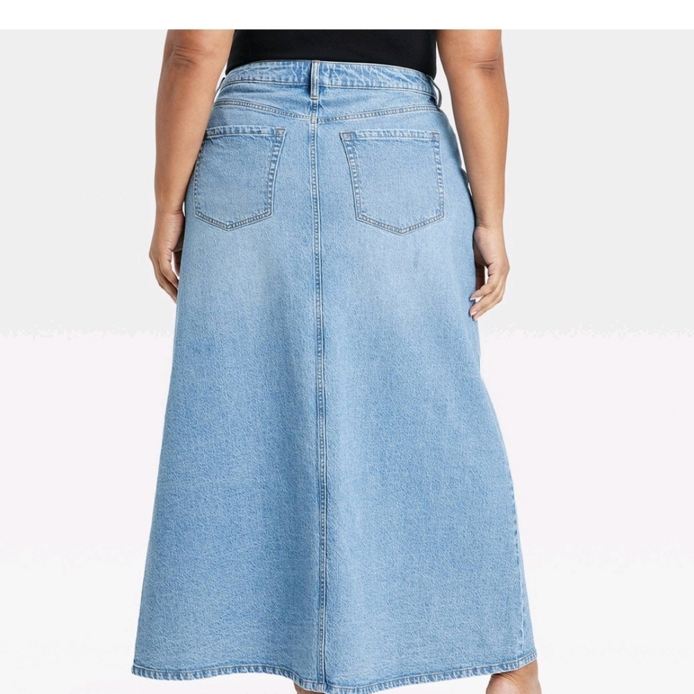 AVA & VIV Denim skirt A-line Med clean blue - Picture 3 of 7